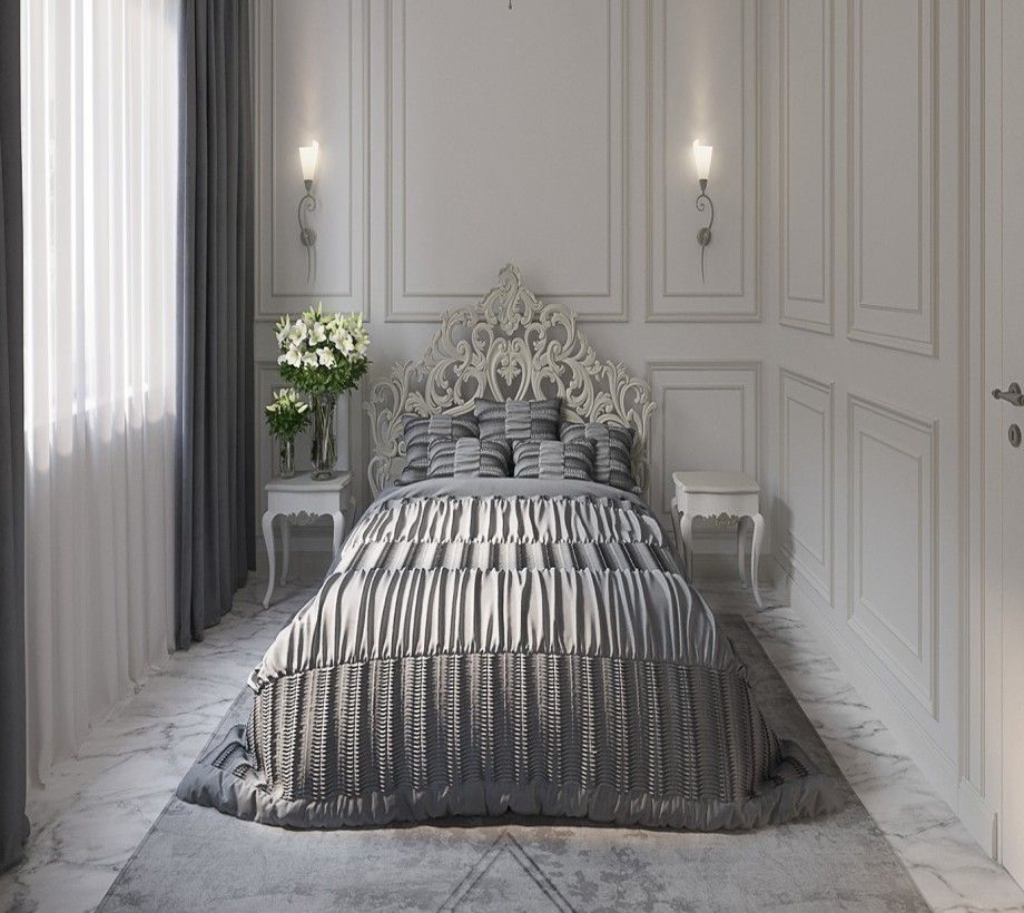Classic bed with 2 side tables - Image 1