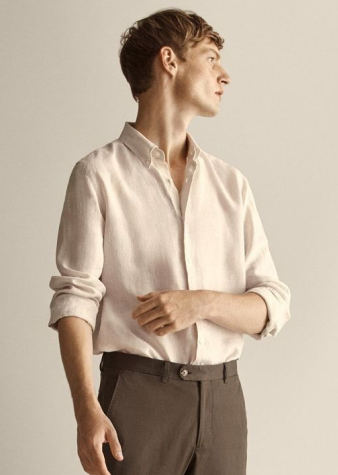 The Essential Oxford Shirt in Light Brown - Image 1